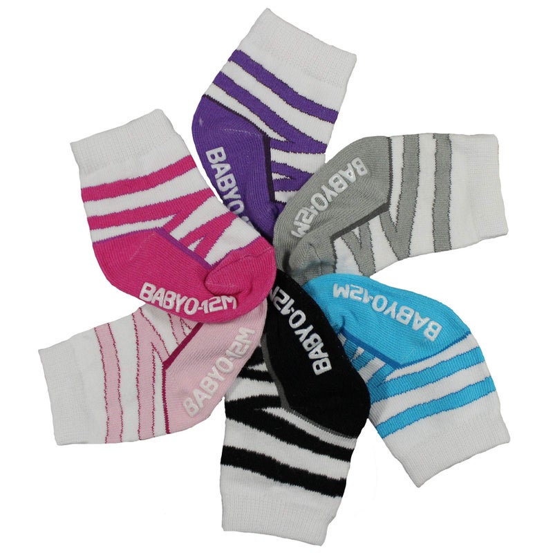 WADDLE Baby Girl Socks That Look Like Ballerina Dance Slippers â€“ 6 Pairs of Non-Skid Ballet Shoe Socks â€“ Fits 0-12 Months - Image 2